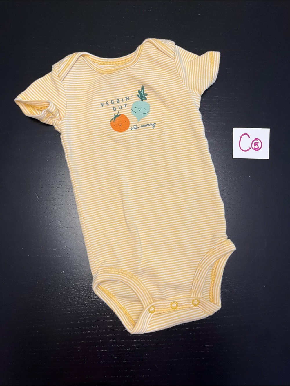 ⭐️5/$10.00⭐️ Carter's 9m Yellow Striped Onesie